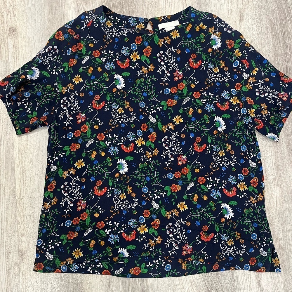 H&M Floral Short Sleeve Blouse S